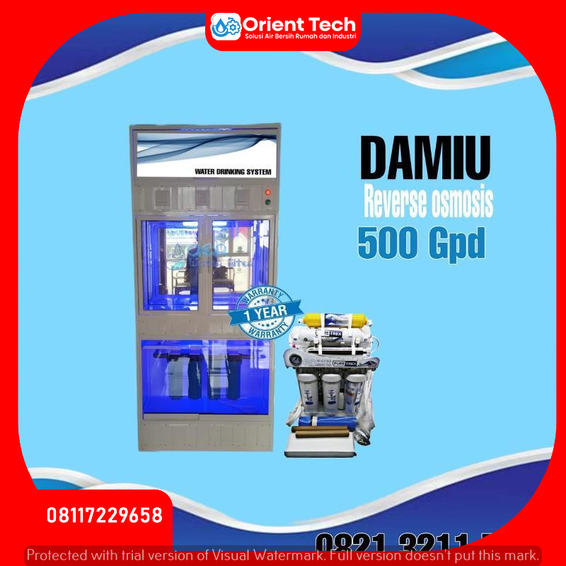 Depo air minum isi ulang mini RO kapasitas 70 galon