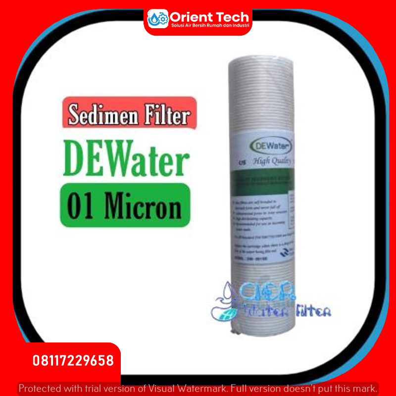 Jual Filter Cartridge 10 Inch DEWater 01 mikron - Sedimen Filter Air