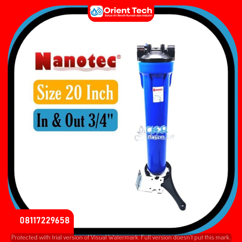 Housing Filter Air 20 inch drat 3per4 Nanotec Biru