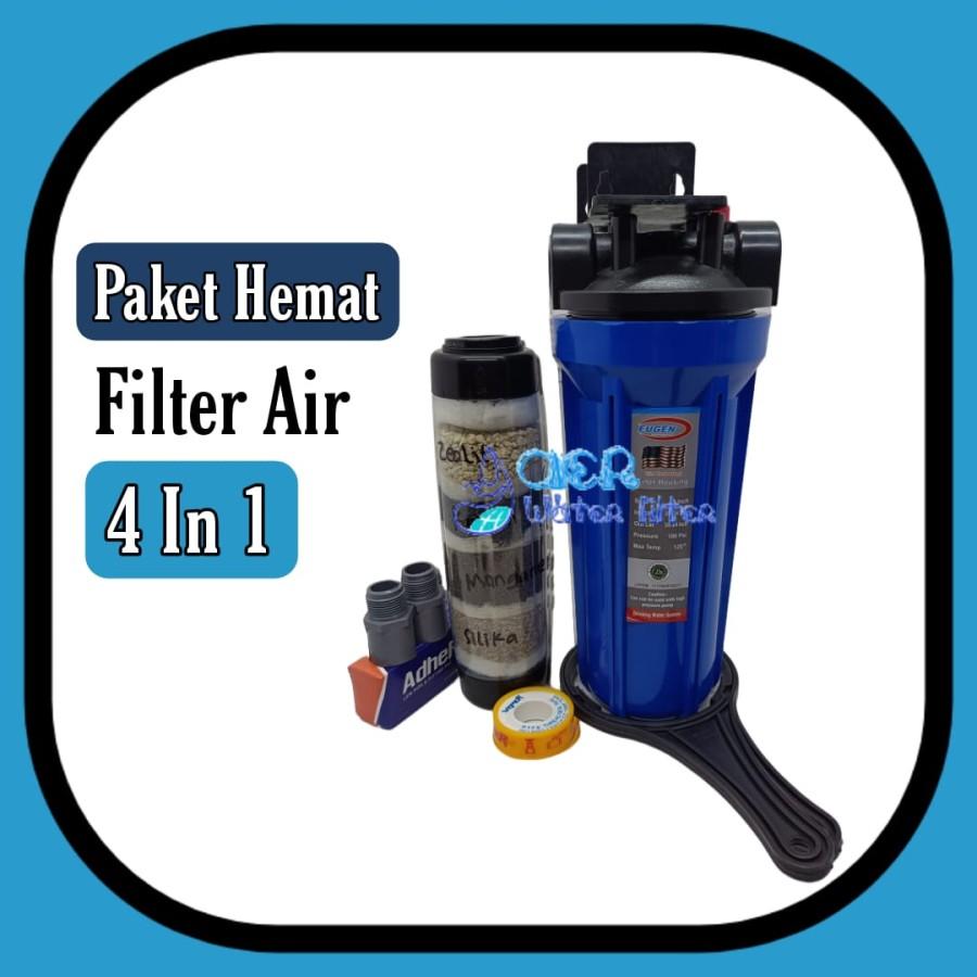 Paket Hemat Filter Air 4 in 1 - Housing Biru