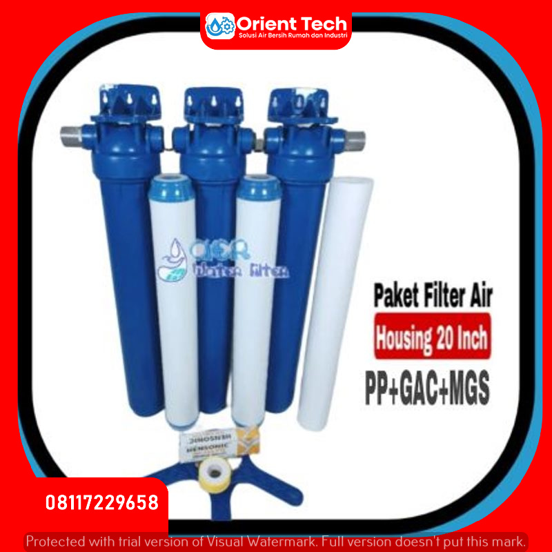 Jual Paket Filter Air PDAM Housing 20 inch - PP+GAC+Greensand